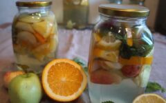 Компот Мохито из яблок на зиму с мятой, лимоном и апельсином